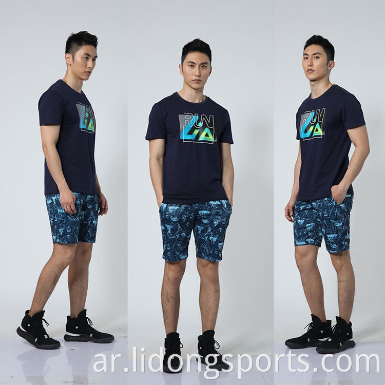 Lidong Wholesale New Design Men Printed Disual Runnerts T Shirt Men Sport